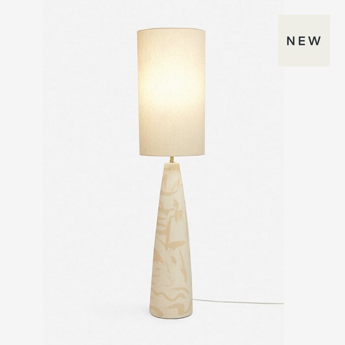 Vince Ceramic Floor Lamp in Cream - MADE
