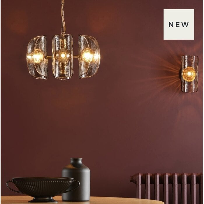 Megara - 6 Light Ceiling Pendant - Antique Bronze and Tea Smoked Glass