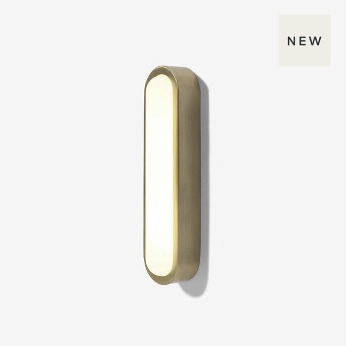 Nura Flush Bathroom Wall Light in Brass - MADE