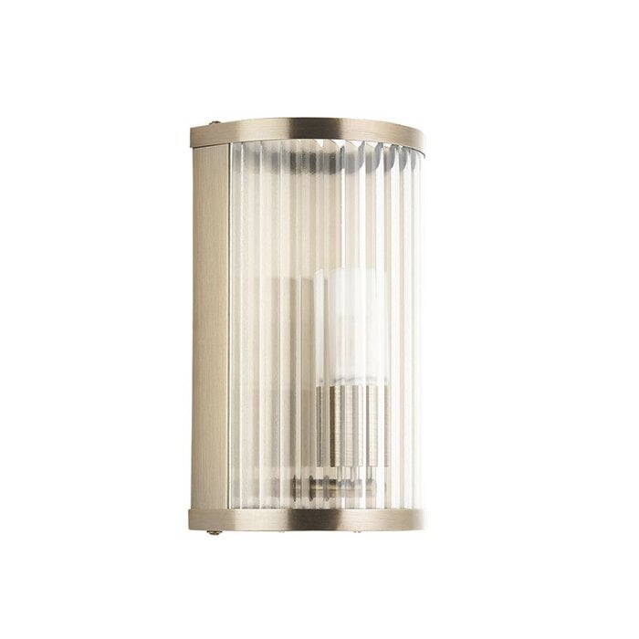 Morgan - Ribbed Glass and Antique Brass Bathroom Wall Light