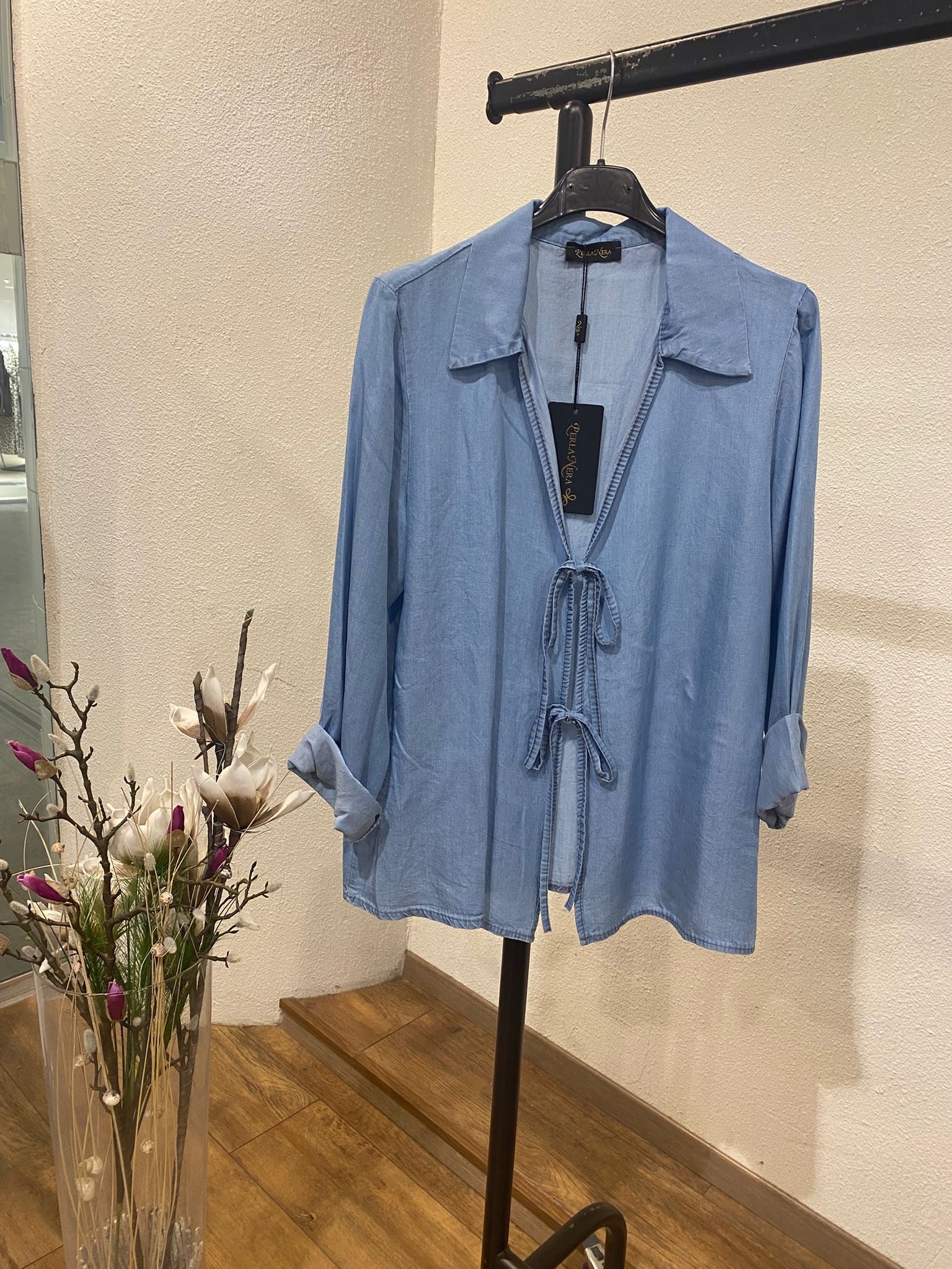 Perla Nera 23529 Top strik Light Bleu