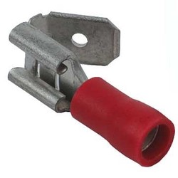 Ohmeron Piggy back 6,3x0,8mm rood - 100 stuks