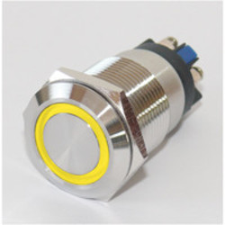Sintron Connect drukknop met ringverlichting 19mm geel 6-24V