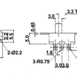 Schuifschakelaar 1-pin 0.5A 125Vac