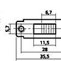 Schuifschakelaar dubbelpolig ON-ON 0,5A-125VAC DPDT