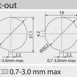 Enkelpolige schakelaar Rond ON-OFF-ON 6A/250VAC