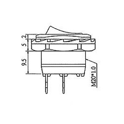 Schakelaar 6A 250V ON-OFF-ON