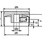 Draaiknop - 20 x 14mm - Aluminium