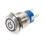 Sintron Connect RVS drukknop 19mm met aan/uit symbool en verlichting 12V