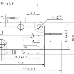 Ohmeron Microswitch met hendel