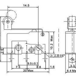 Ohmeron Miniatuur microswitch + rolhendel