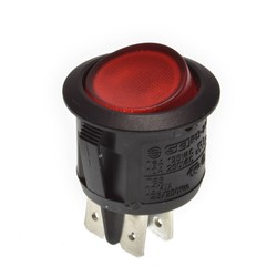 Verlichte rocker schakelaar - 10A - Rood - DPST/on-off