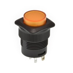 Enkelpolige drukknop oranje LED ON-OFF 1A/250VAC