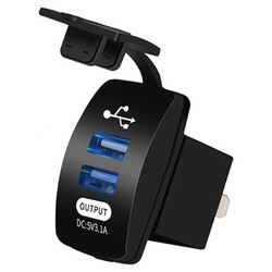Dual USB stopcontact – Blauw – 12V/24V – 5V/3.1A