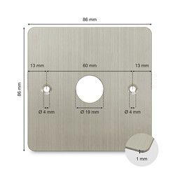 Blanko RVS bel/knopafdekking 86x86 mm