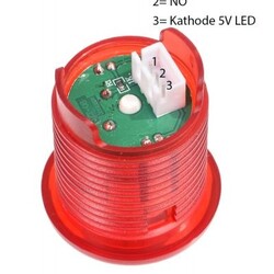 Lichtgevende arcade drukknop 30mm  rood