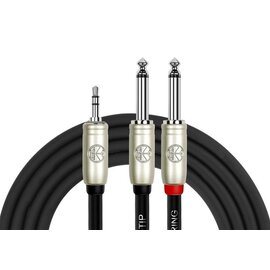 Kirlin 3,5mm stereo phone plug -> 2x 6,3mm mono (M) - 1 meter