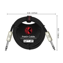 Kirlin 6,3mm stereo mannelijk <-> 6,3mm stereo mannelijk 6m