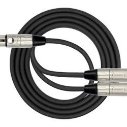 Kirlin XLR mannelijk <-> 2 x XLR vrouwelijk - 1,5 meter