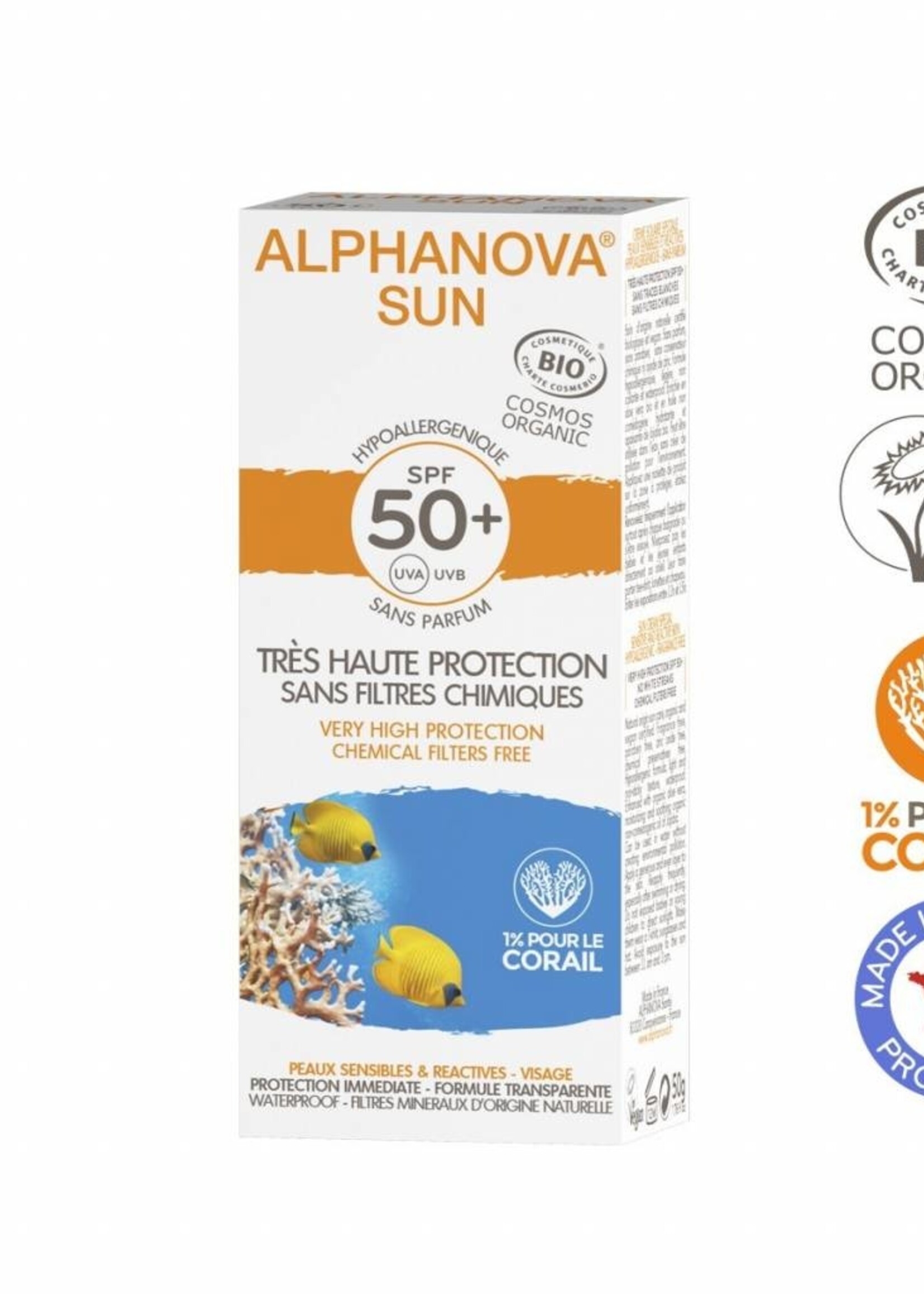 ALPHANOVA SUN BIO SPF 50 allergische gevoelige huid - waterproof