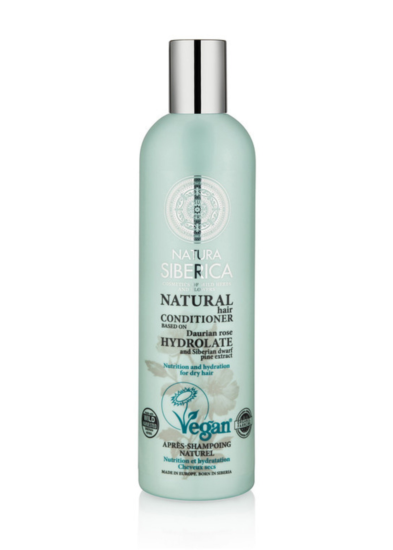 Natura Siberica Zertifizierte Bio Haarspülung Ernährung und Hydratation für trockenes Haar 400ml.