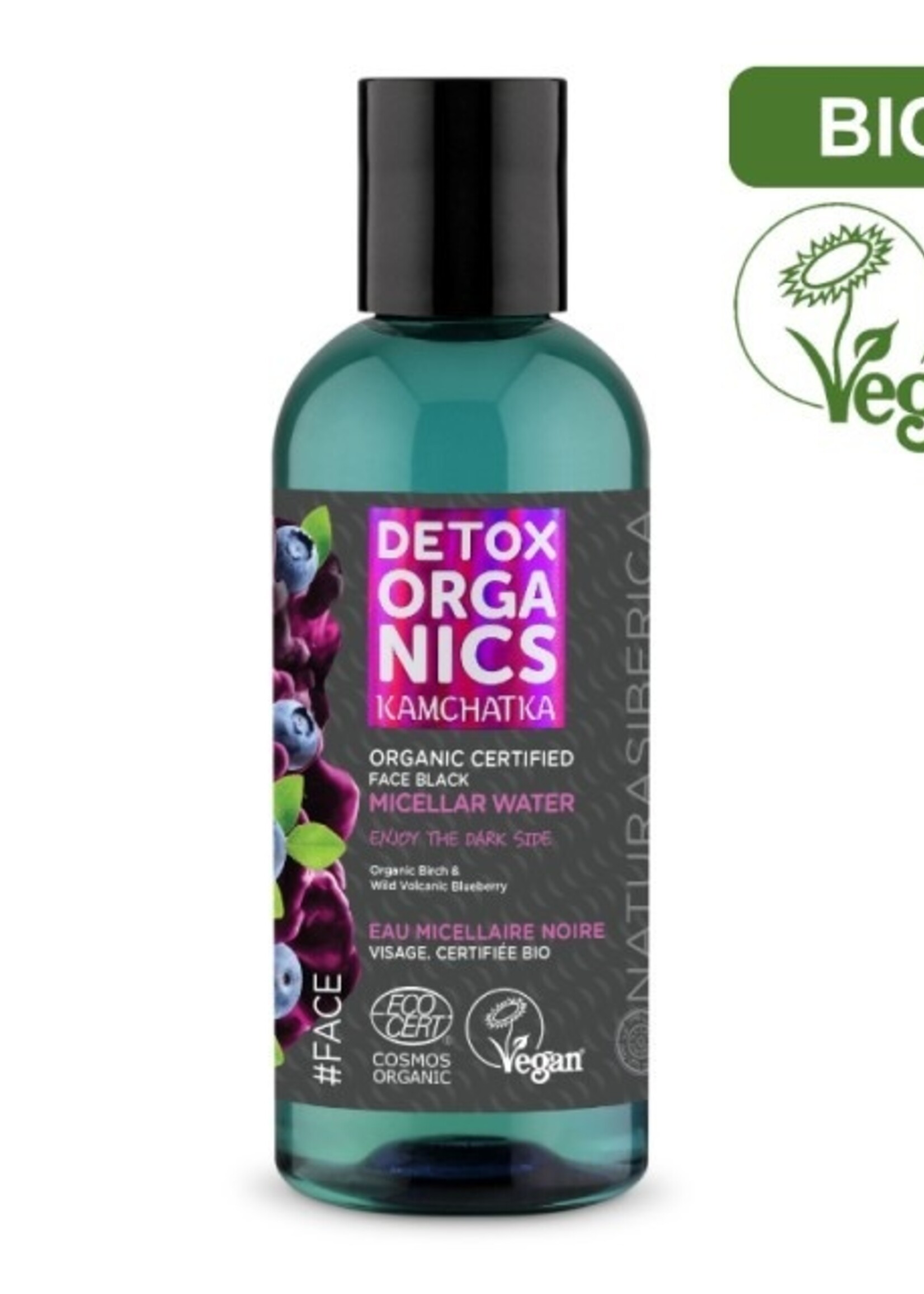 Detox Organics Zwart micellair water biologisch gecertificeerd