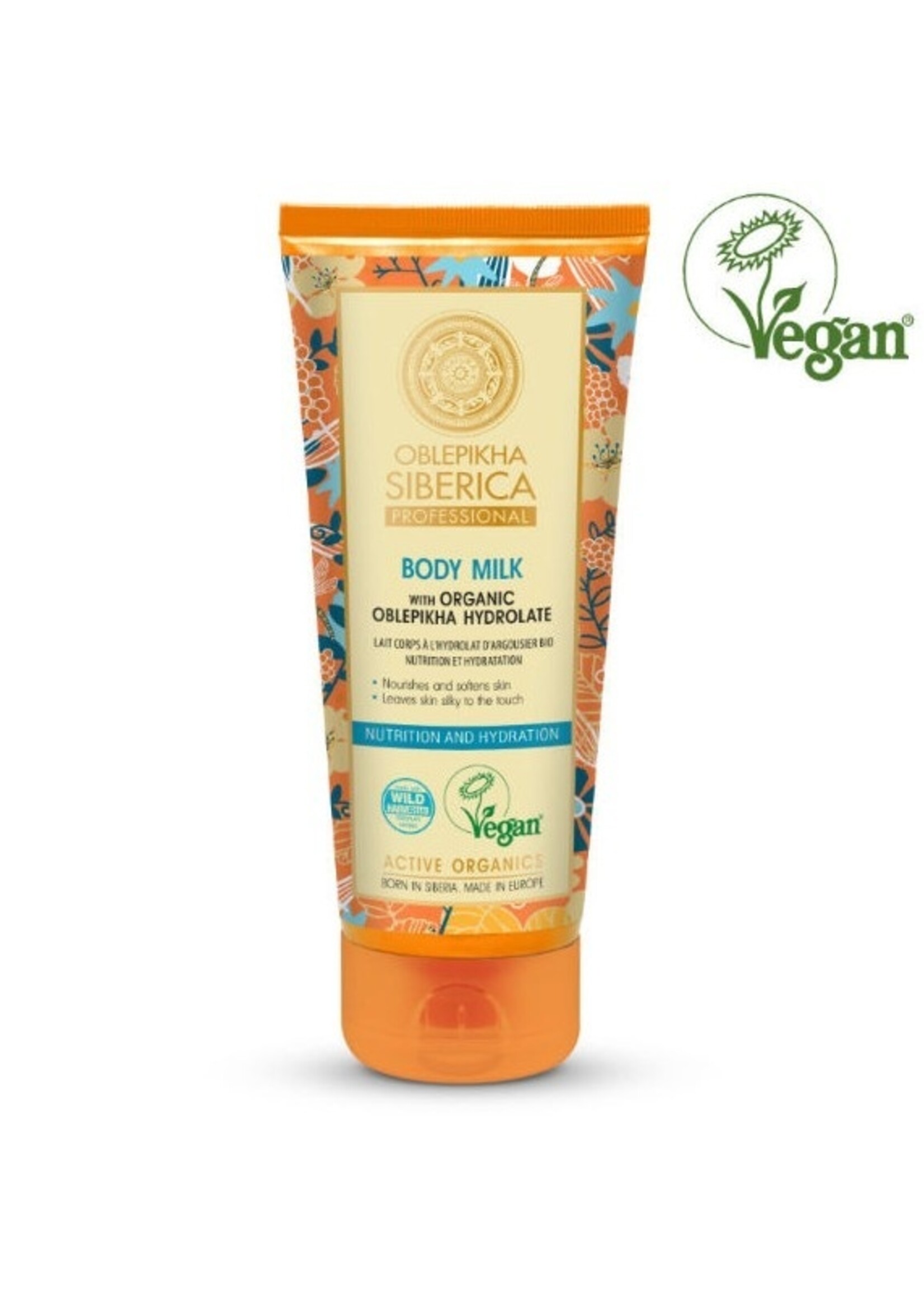 Natura Siberica Lichaamsmelk met organisch Oblepikha hydrolaat, 200 ml