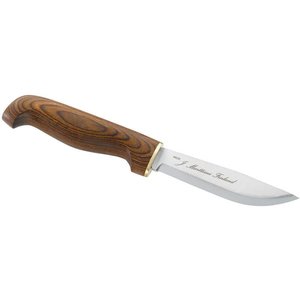 Marttiini Hunting and outdoor knife, stainless blade, Pakka wood handle, leather sheath, belt loop