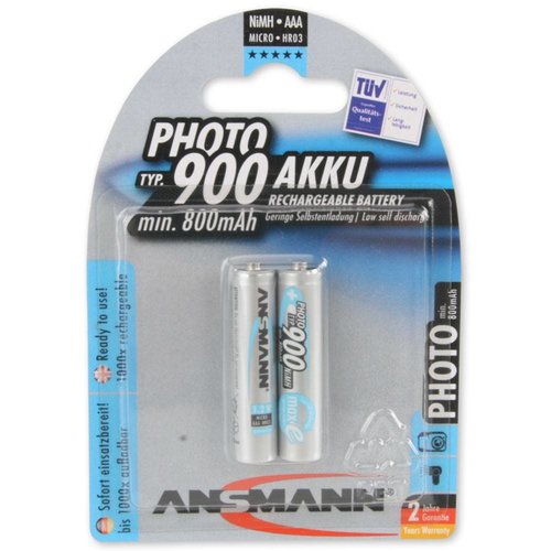 Ansmann Foto NiMH-batterij Micro AAA type 900 min. 800 mAh max 2 stuks blisterverpakking