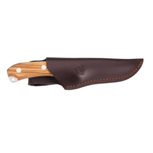 PUMA IP Hunting Knife PALMA OLIVE, Steel 1.4116, Thumb Ramp, Pakka / Olive Wood Handle, Lanyard, Leather Sheath