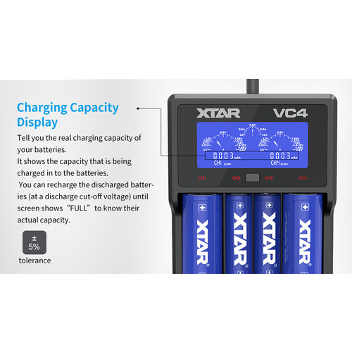 Xtar VC4 USB LCD Li-ion/Ni-MH Battery Charger