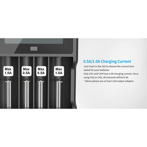 Xtar VC4 USB LCD Li-ion/Ni-MH Battery Charger