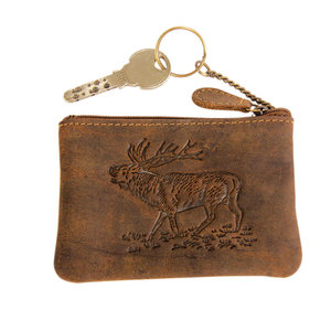 Key case with deer embossing