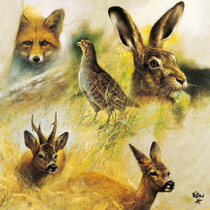 Ambiente Napkins animal sketches small game