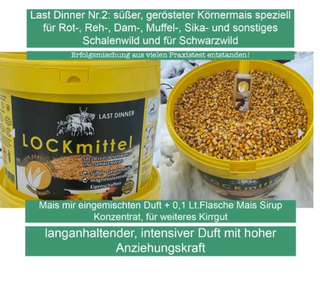 Wildlutscher Last Dinner (2) gerösteter Körner Mais mit Maissirup |lockt, bindet und lenkt Wild