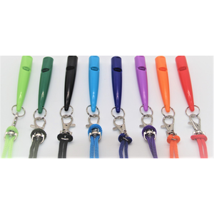 Dog whistle with cord, light blue
