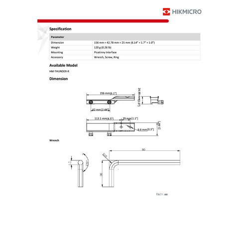 Hikmicro Montage Standard-Picatinny für Panther/Thunder