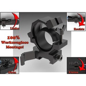 Maximtac Adjustable quick mount Gen 2 for lamps with Picatinny mount with 24-26mm Ø