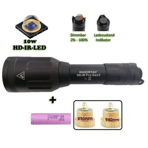 Maximtac HD-IR Pro Gen3 Taschenlampe für Nachtsichtgeräte 850nm + 940nm