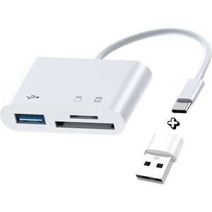 Dazaro SD Card Reader - USB C SD Card Reader - Micro SD Card Reader - USB Hub - with USB-A Converter