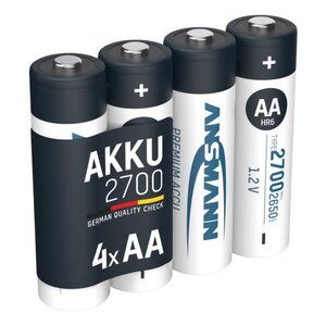 Ansmann NiMH Akku Mignon AA Typ 2700 (min. 2650 mAh) 4er Blister