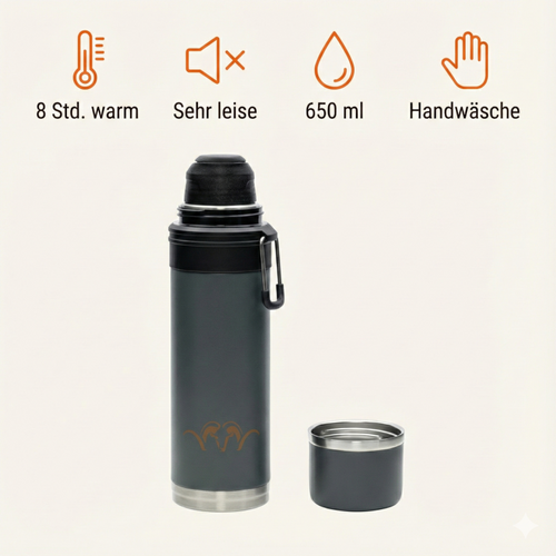 Thermosfles 650 ml antraciet