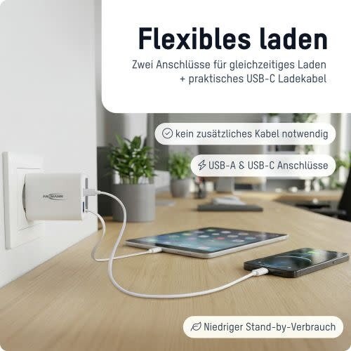 Ansmann Home Charger 230PD met kabel Ansmann Home Charger 230PD met kabel