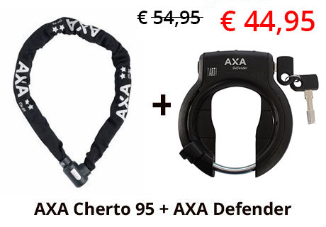 Identificeren Fabriek Kalmte AXA en Slotenonline.nl 2e slot aanbieding: AXA Cherto Compact 95 + AXA  Ringslot Defender - Slotenonline.nl