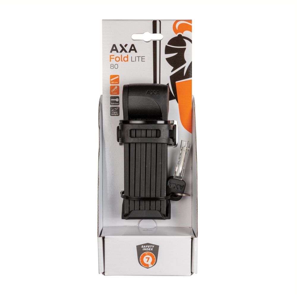 AXA Fold Lite 80 Lucchetto Pieghevole Per Bici: 80 Cm, Sicurezza Livello 7, Leggero, Con Supporto!
