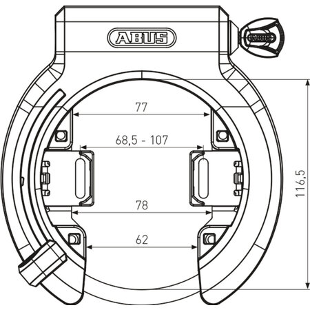 ABUS Ringslot Granit XPlus 6950M R BK Zwart - ART-2 keurmerk