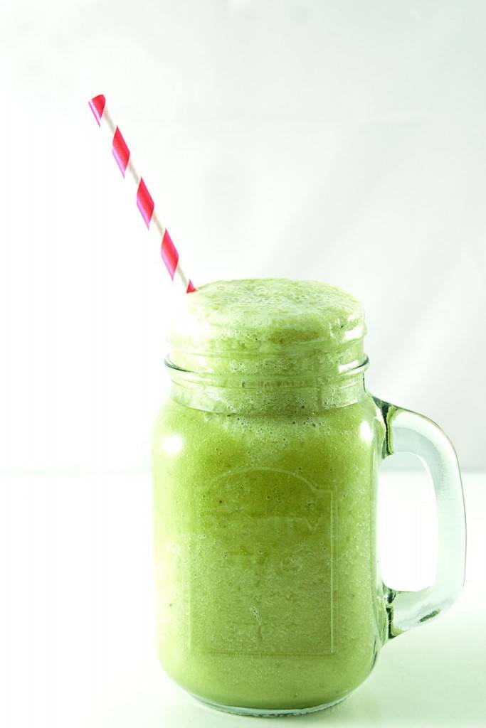 Klontje tarwegras in de klassieke smoothie