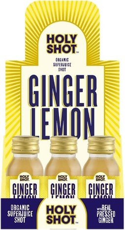 HOLYSHOT HOLYSHOT doos - Ginger Lemon Organic Superjuice Shot 12 flesjes p/doos HOLYSHOT HOLYSHOT doos - Ginger Lemon Organic Superjuice Shot 12 flesjes p/doos