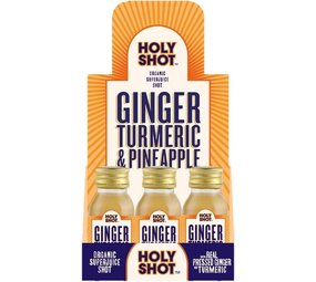 HOLYSHOT HOLYSHOT doos - Ginger Turmeric Pineapple 12 flesjes p/doos HOLYSHOT HOLYSHOT doos - Ginger Turmeric Pineapple 12 flesjes p/doos
