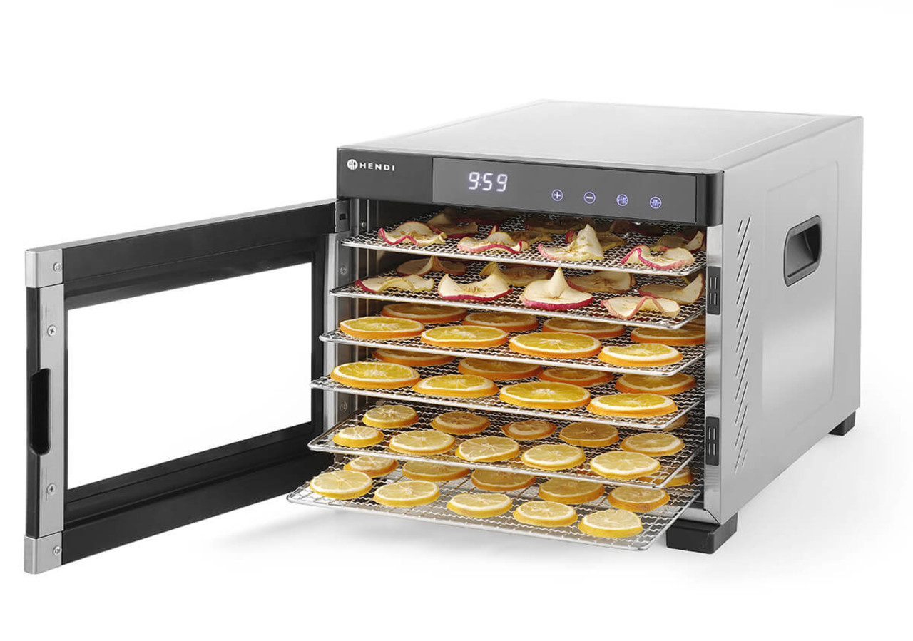 Hendi Hendi Voedseldroger Profi Line RVS 6  Trays + 6 Droogvellen Hendi Hendi Voedseldroger Profi Line RVS 6  Trays + 6 Droogvellen